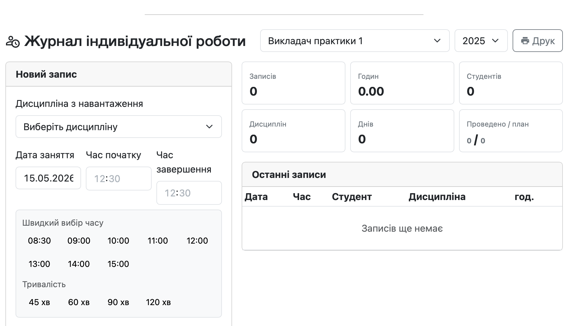 Журнал індивідуальної роботи